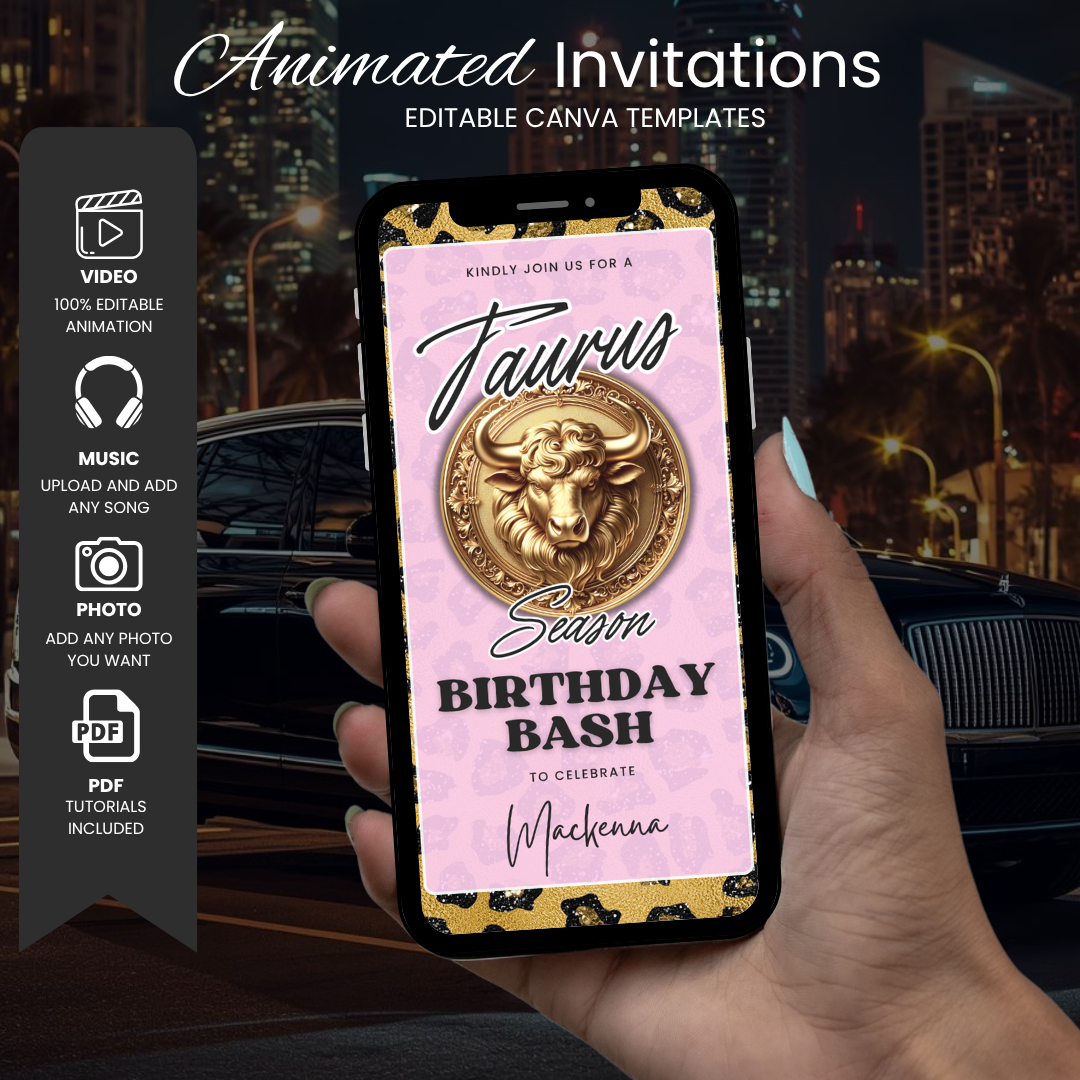 Taurus Birthday Dinner Invitation Template