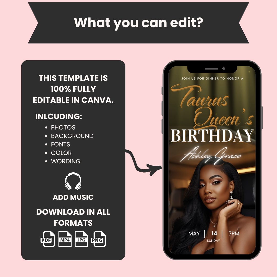 Taurus Birthday Dinner Invitation Template