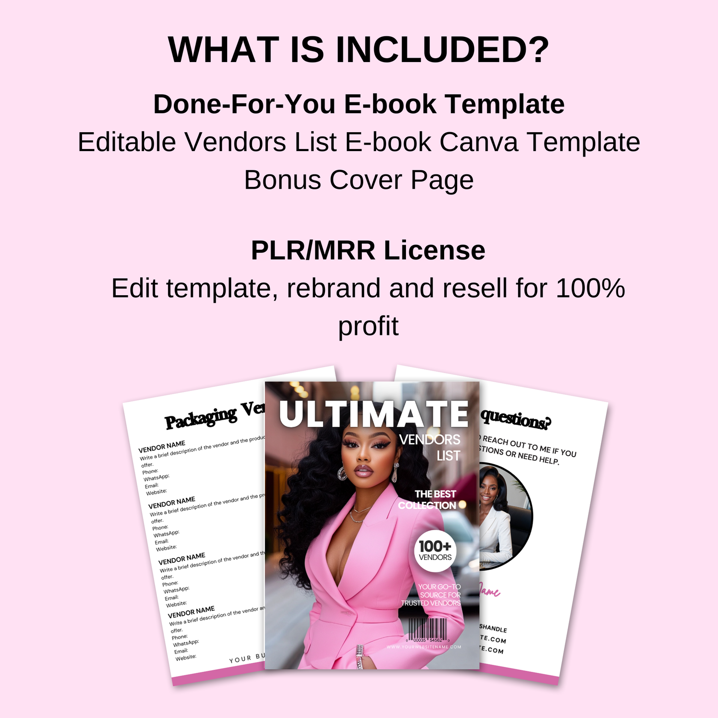 Blank Vendors List eBook Template