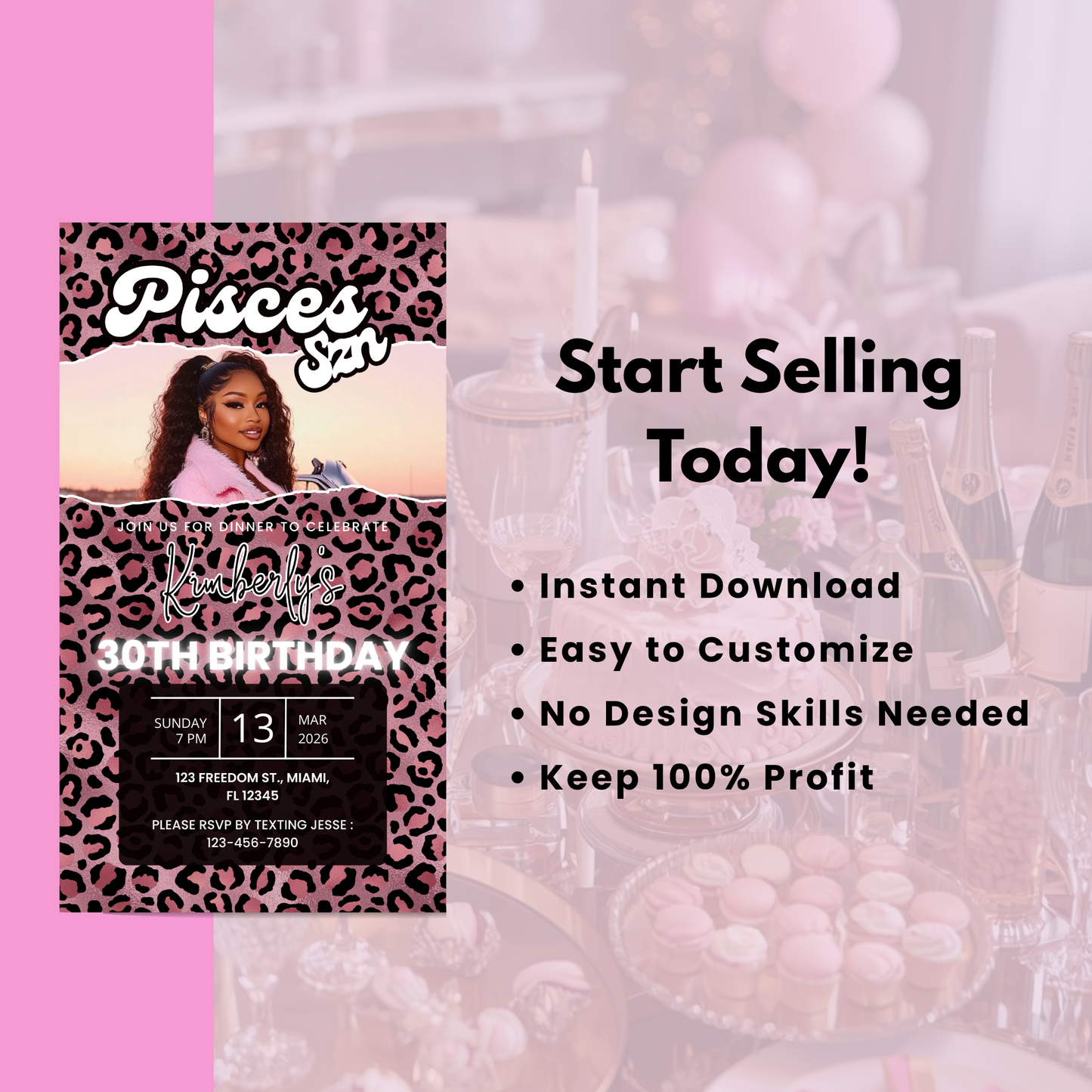 PLR Birthday Invitation Canva Bundle