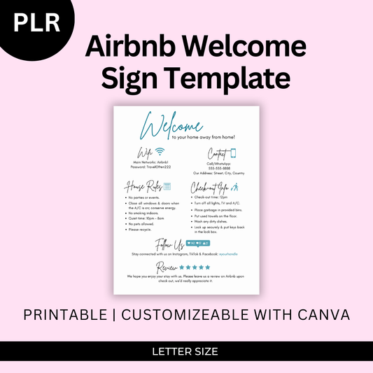 Airbnb Welcome Sign Template