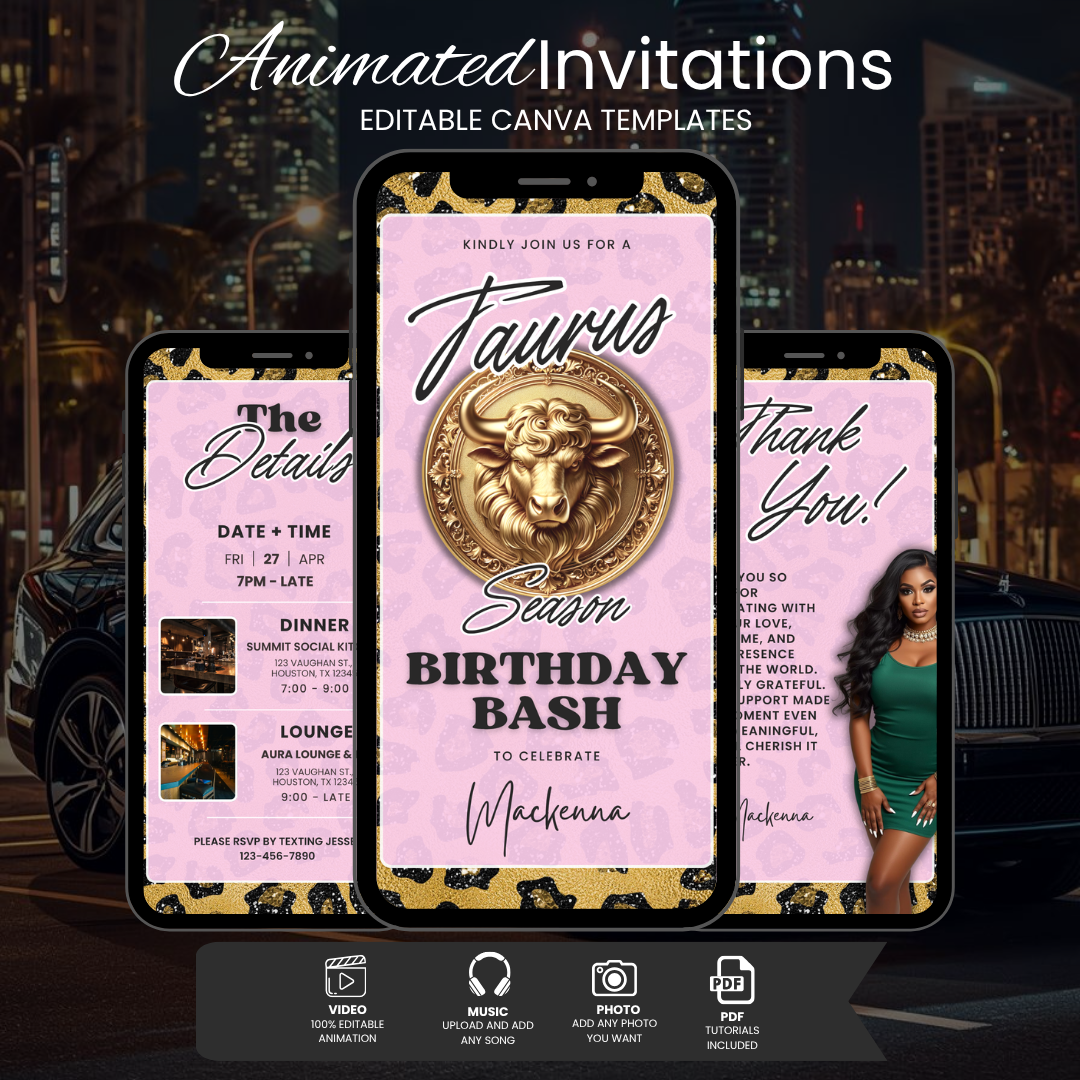 Taurus Birthday Dinner Invitation Template