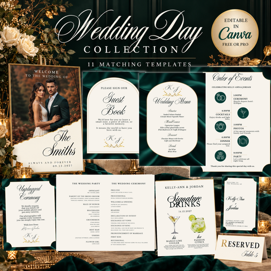 Emerald Green Wedding Signage Bundle
