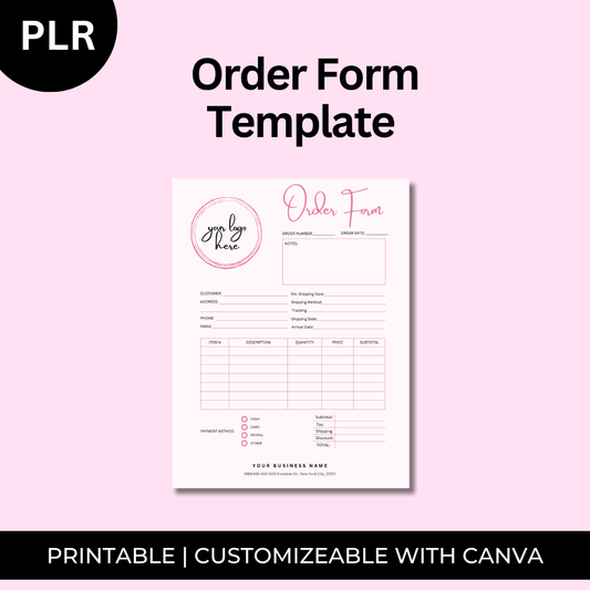 Editable Order Form Template