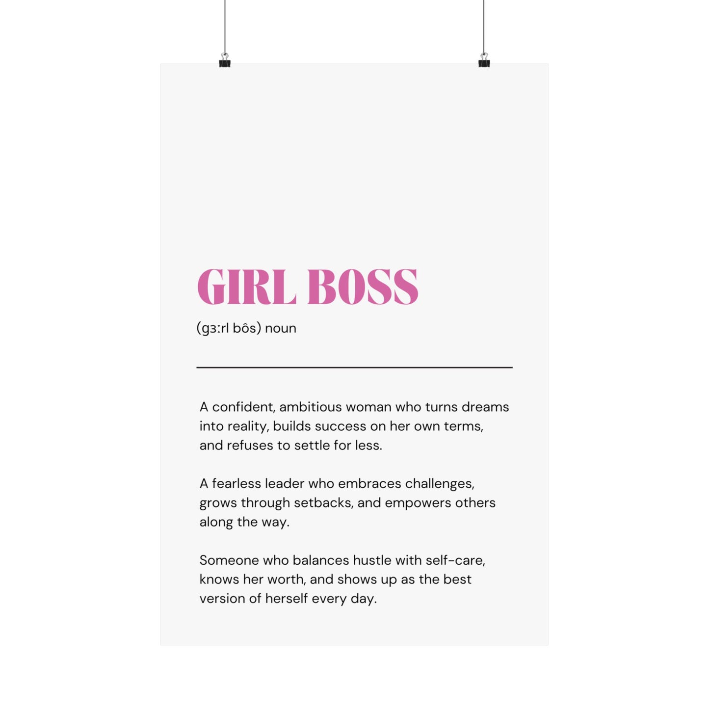 Girl Boss Meaning Wall Print