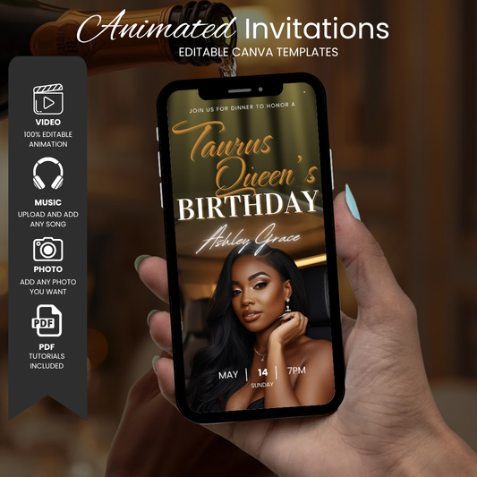 Taurus Birthday Dinner Invitation Template