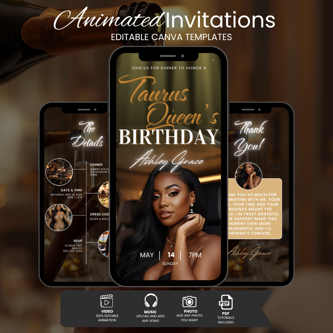 Taurus Birthday Dinner Invitation Template