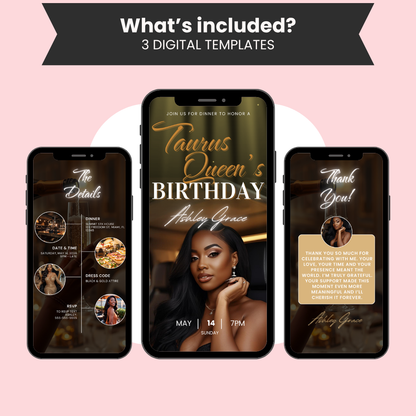 Taurus Birthday Dinner Invitation Template