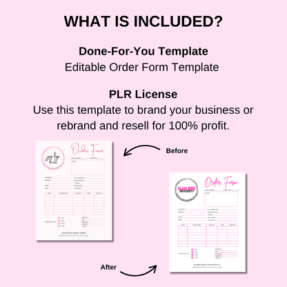 Editable Order Form Template