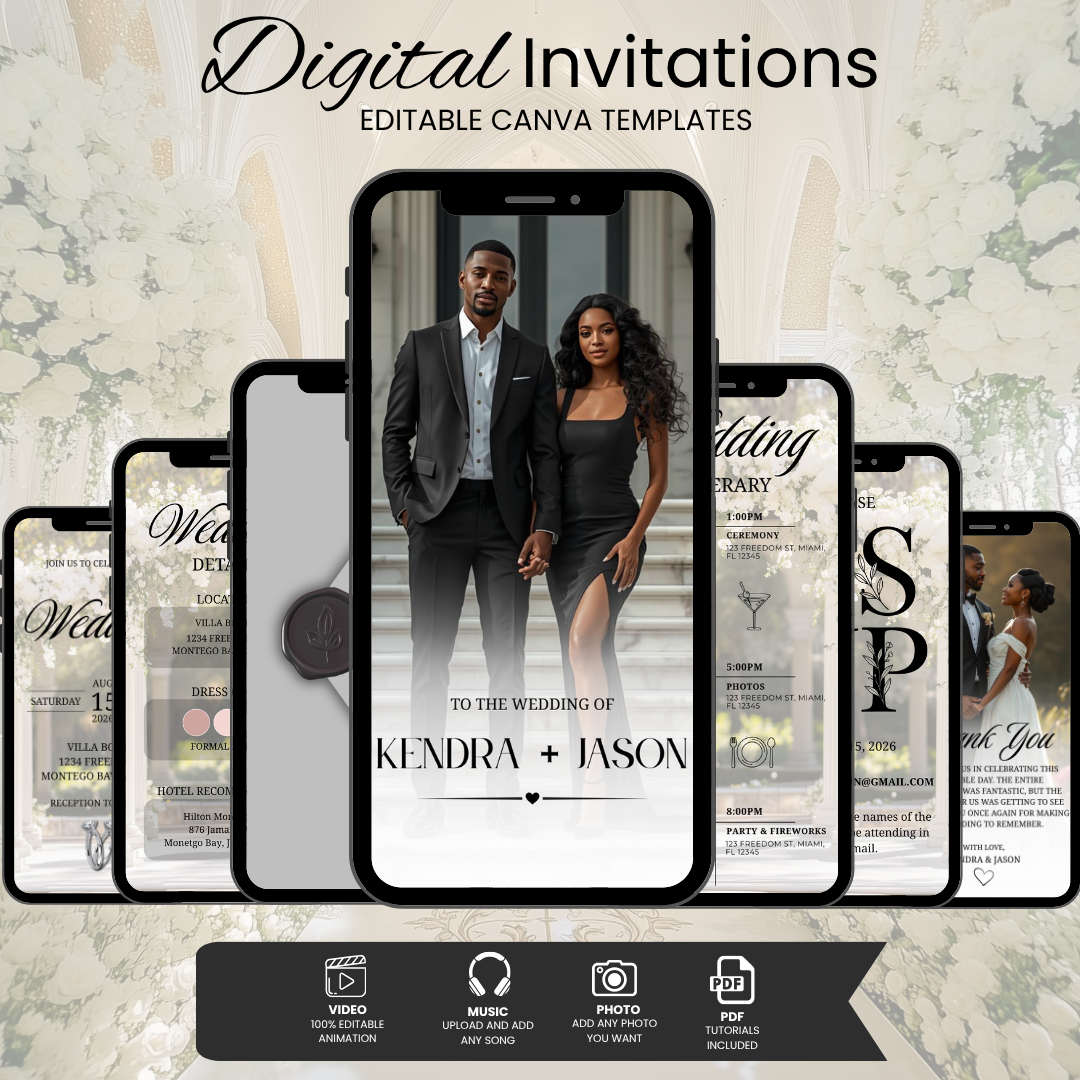 Wedding Invitation with Envelope Template