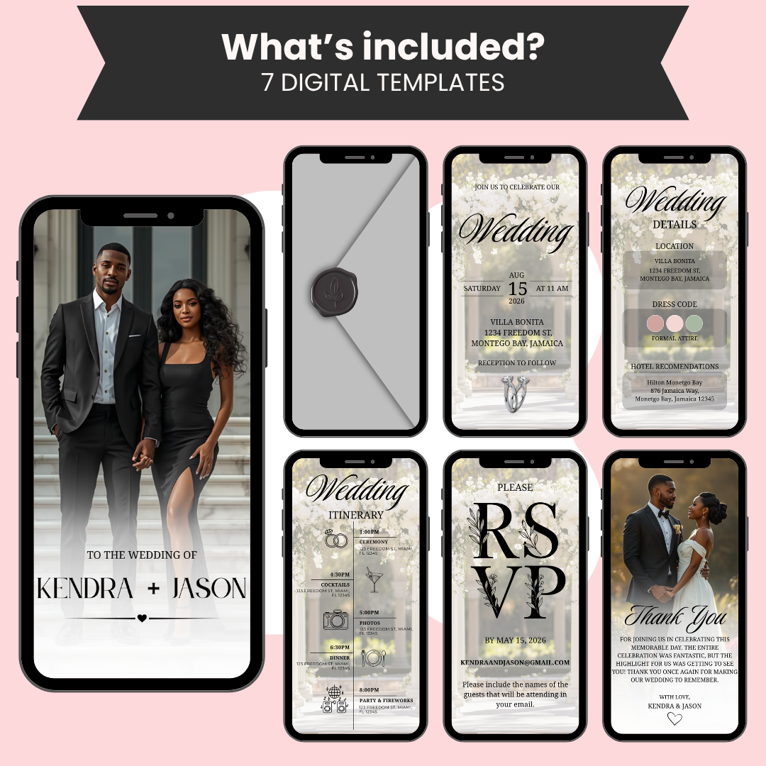 Wedding Invitation with Envelope Template