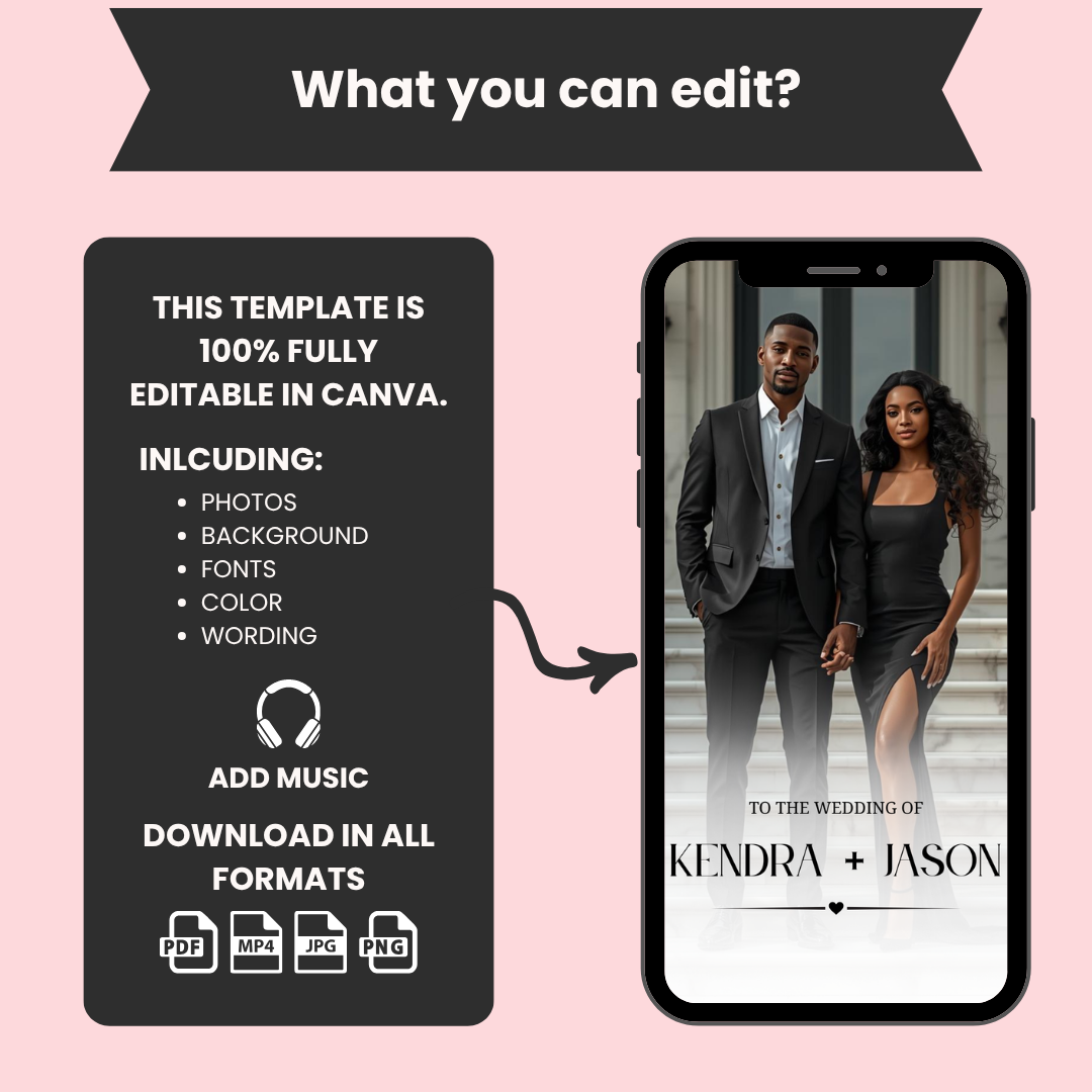 Wedding Invitation with Envelope Template