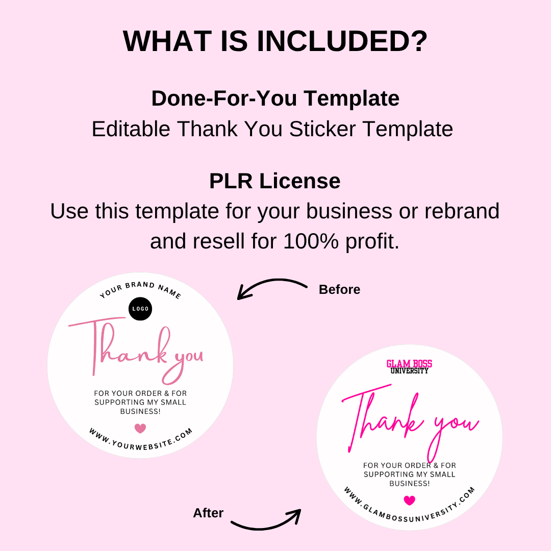 Thank You Sticker Template