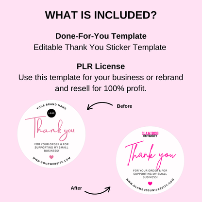 Thank You Sticker Template