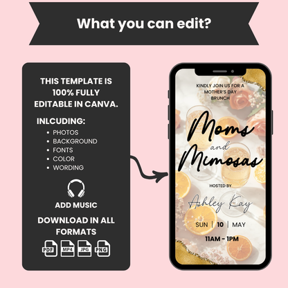 Digital Mothers Day Brunch Invitation Template