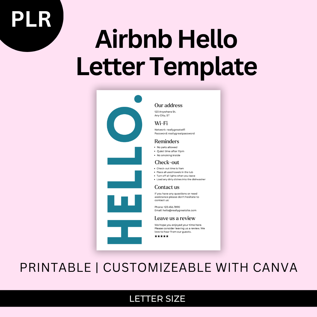 Airbnb Hello Sign Template