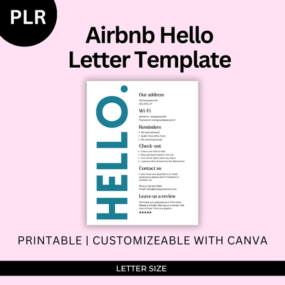 Airbnb Hello Sign Template