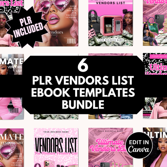 PLR Vendor List Ebook Bundle | Editable Blank Vendor List Templates,