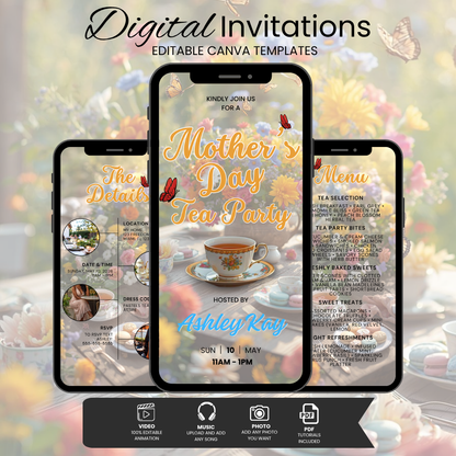 Mothers Day Tea Party Invitation