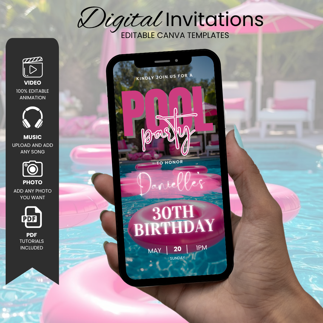 Pool Party Birthday Invitation
