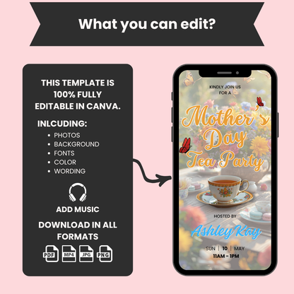 Mothers Day Tea Party Invitation