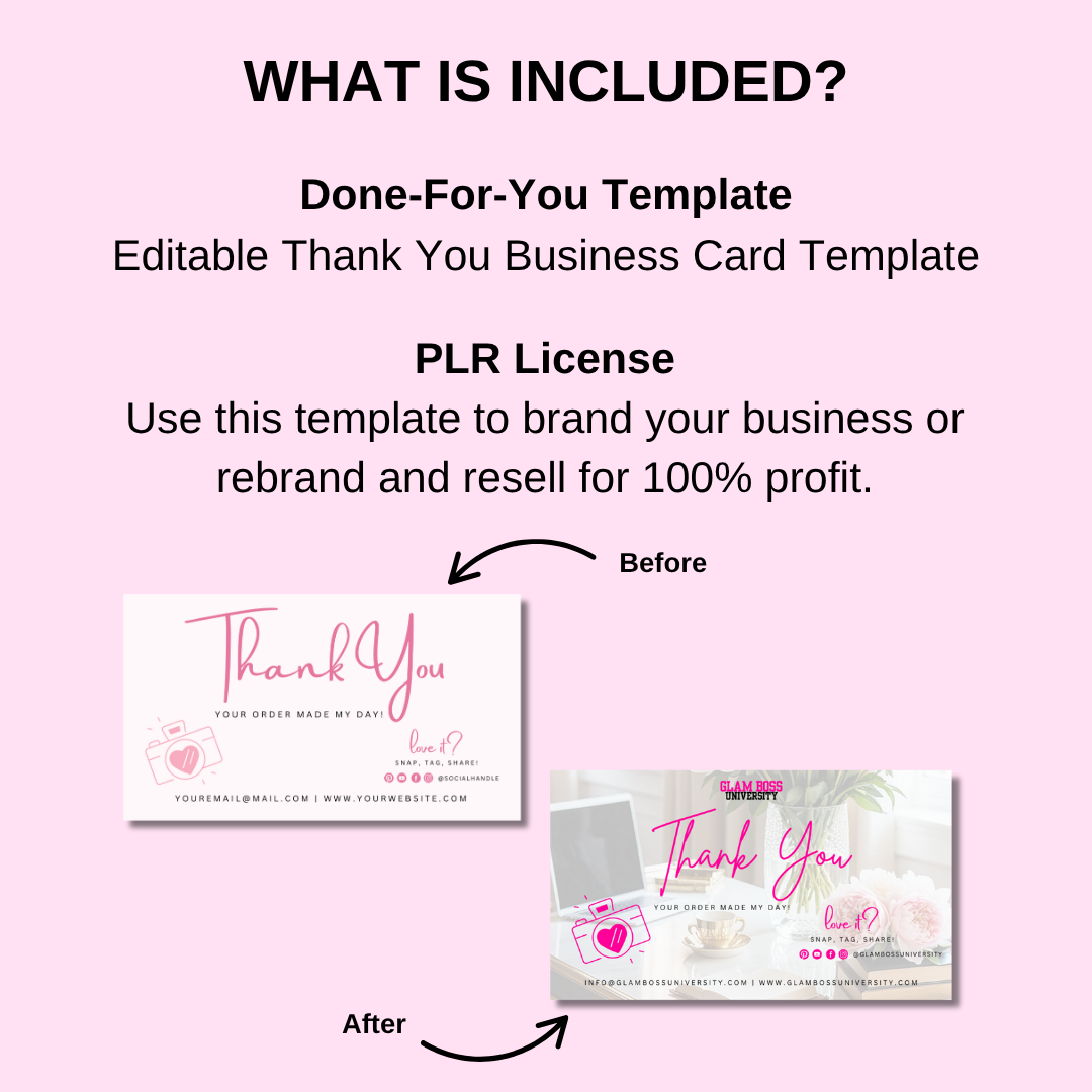 Thank You Business Card Template