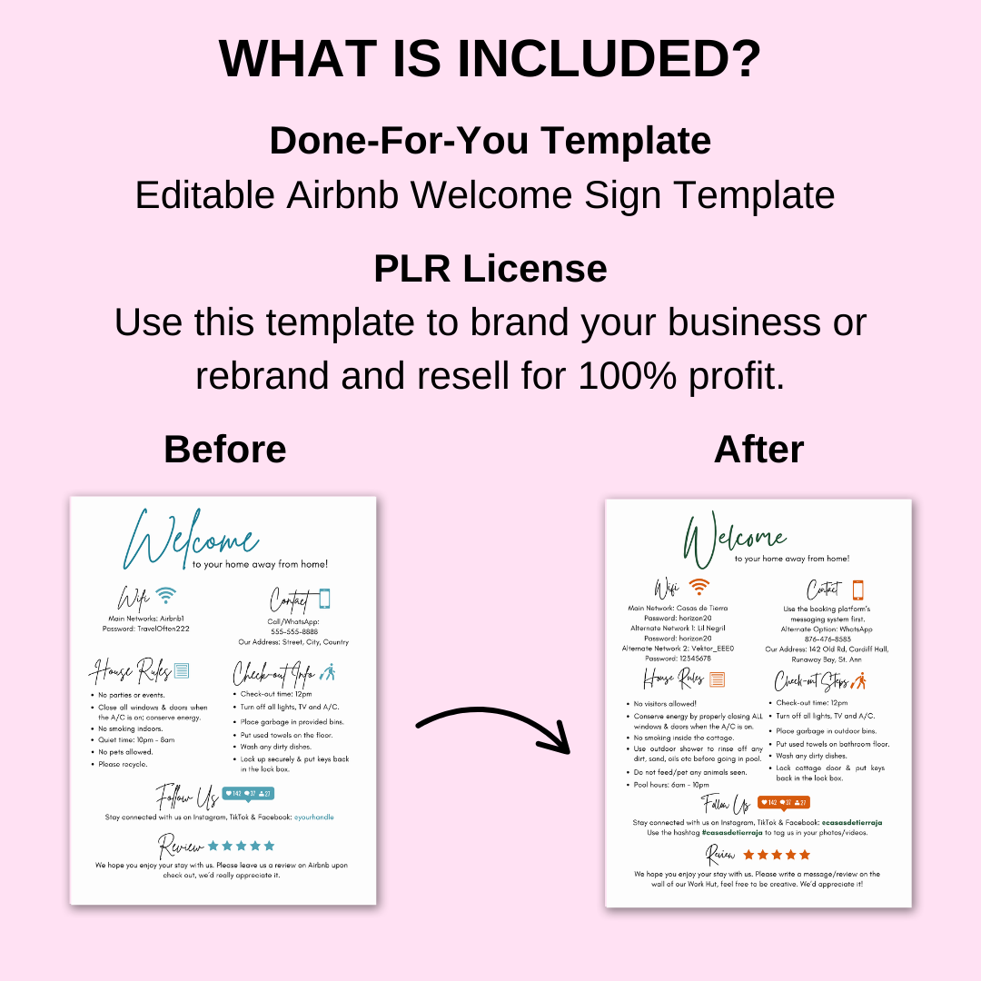 Airbnb Welcome Sign Template