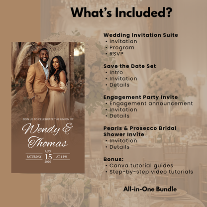 Neutral Wedding Invitation Suite Bundle