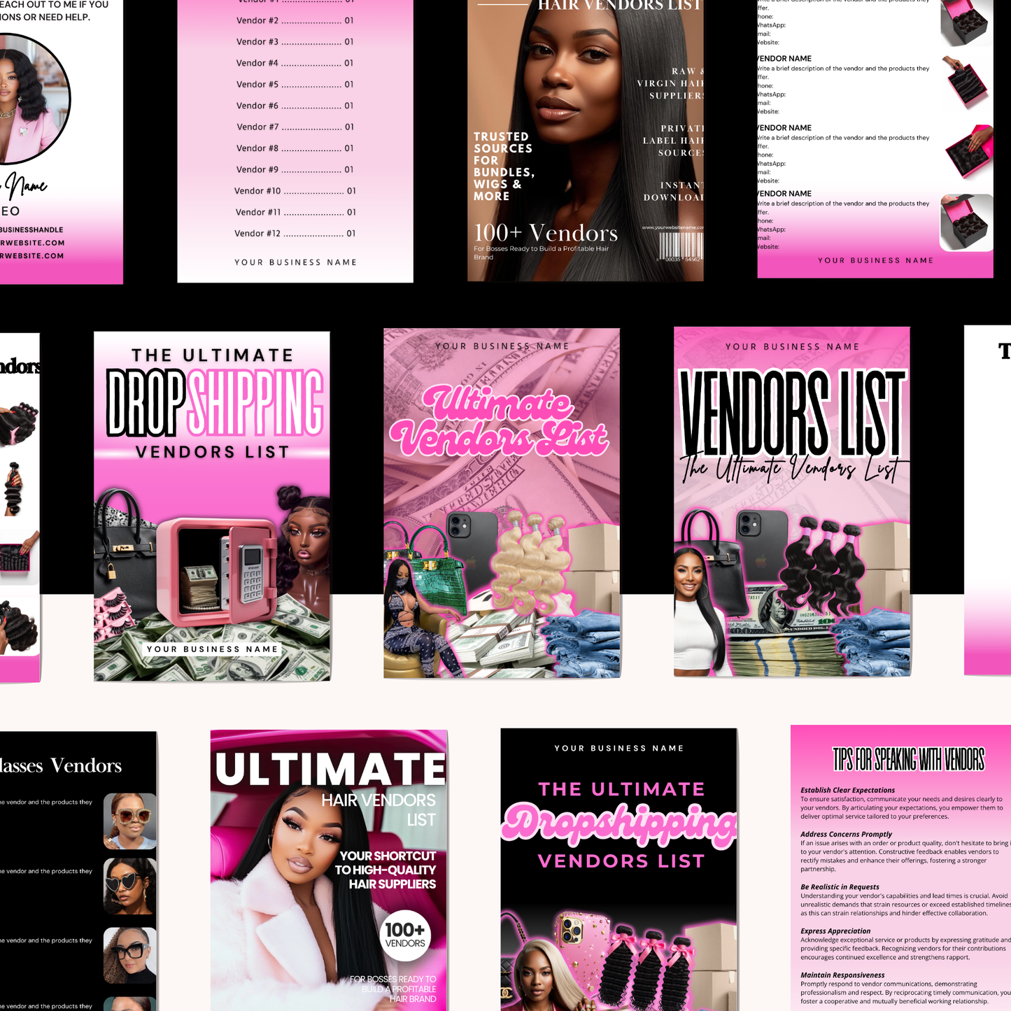 PLR Vendor List Ebook Bundle | Editable Blank Vendor List Templates,