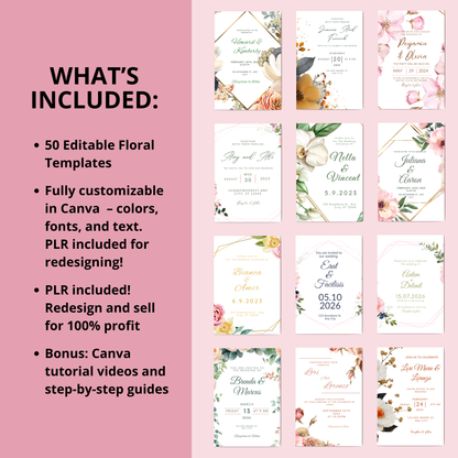 Floral Wedding Invitation Bundle Template