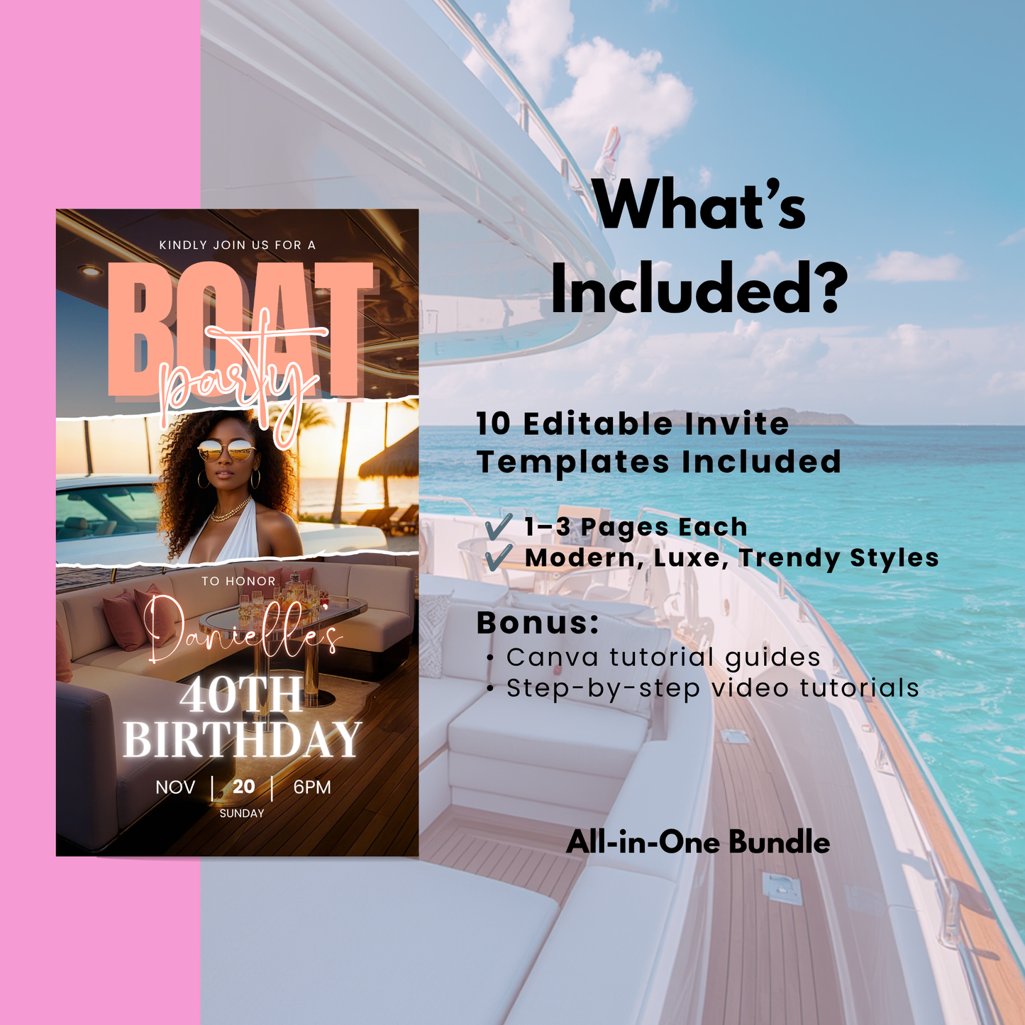 Boat Party Invitation Bundle