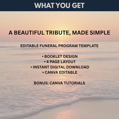 Beach Funeral Program Template