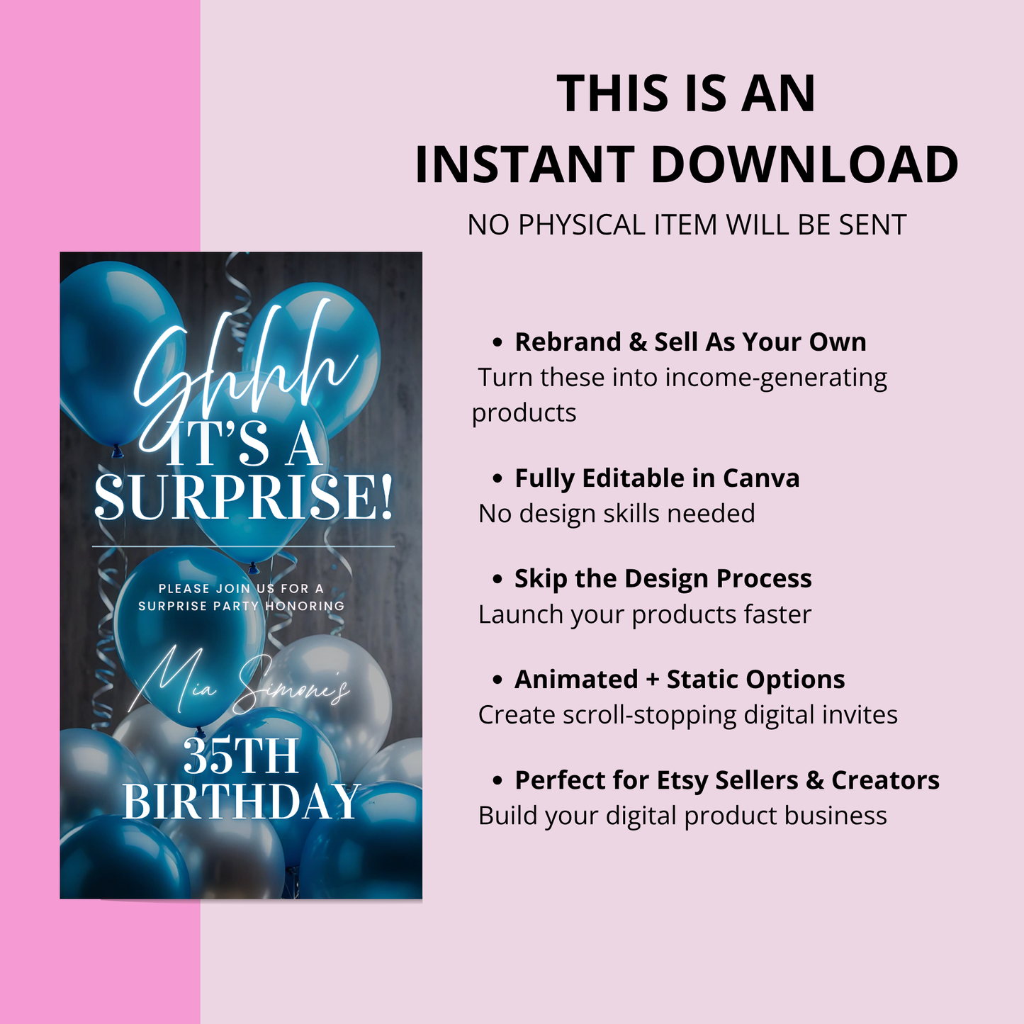 PLR Birthday Invitation Canva Bundle