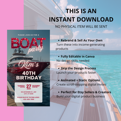 Boat Party Invitation Bundle