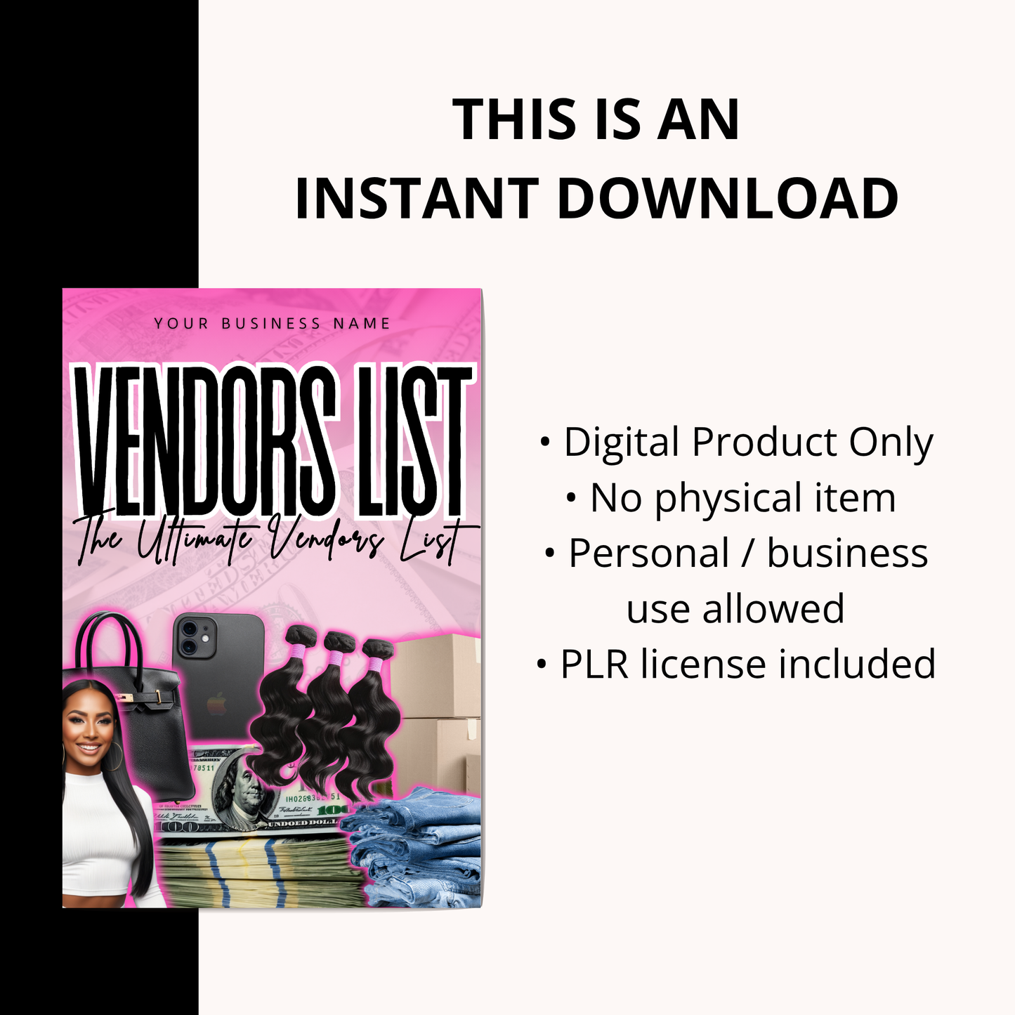 PLR Vendor List Ebook Bundle | Editable Blank Vendor List Templates,
