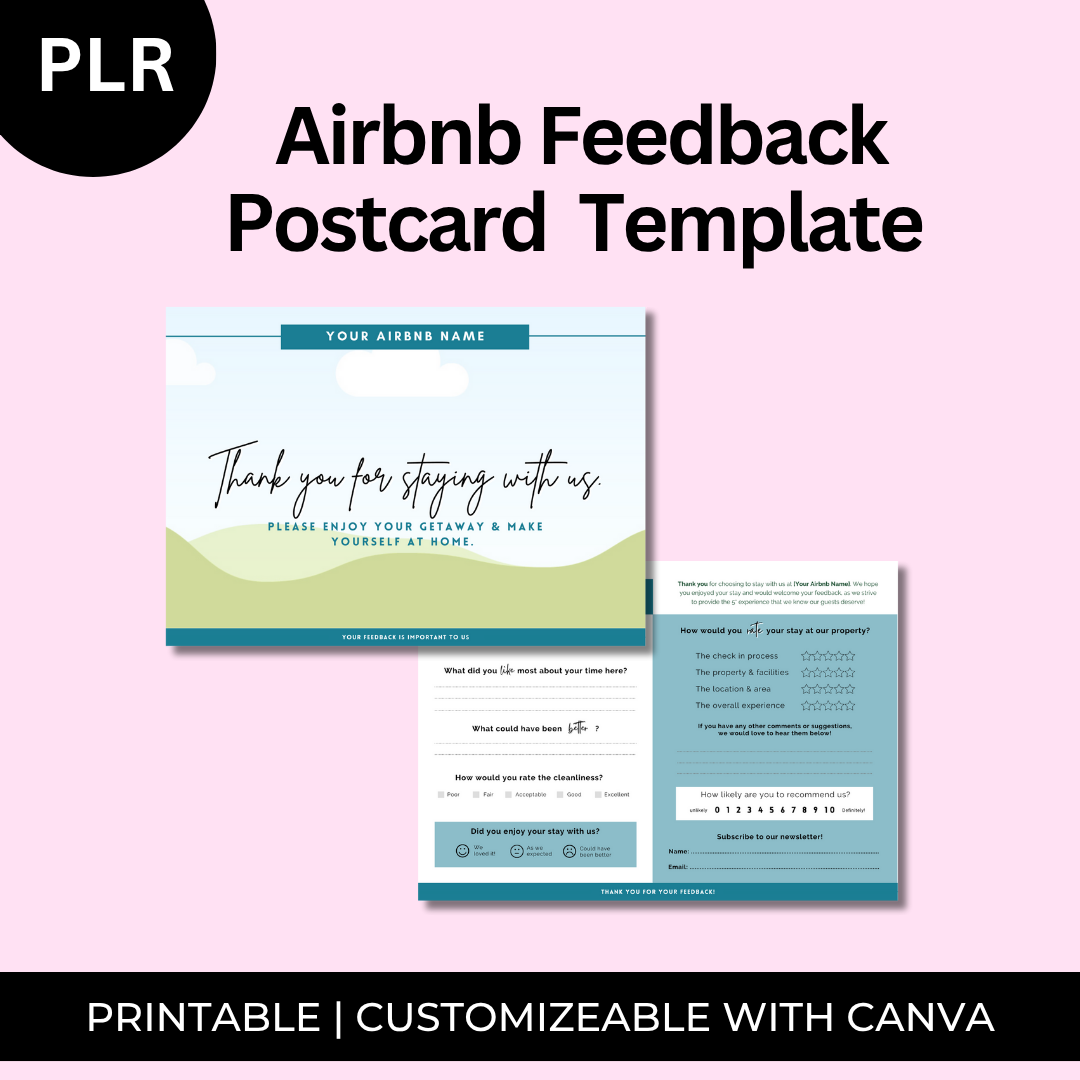 Airbnb Feedback Postcard Template