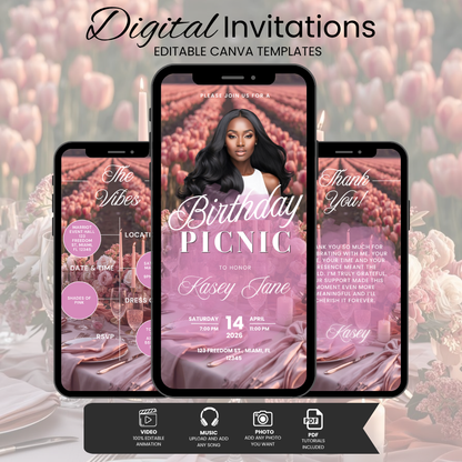 Animated Picnic Birthday Invitation