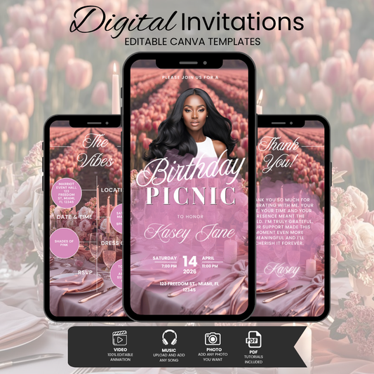 Animated Picnic Birthday Invitation