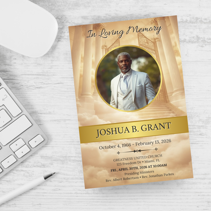 Golden Gates Funeral Program Template