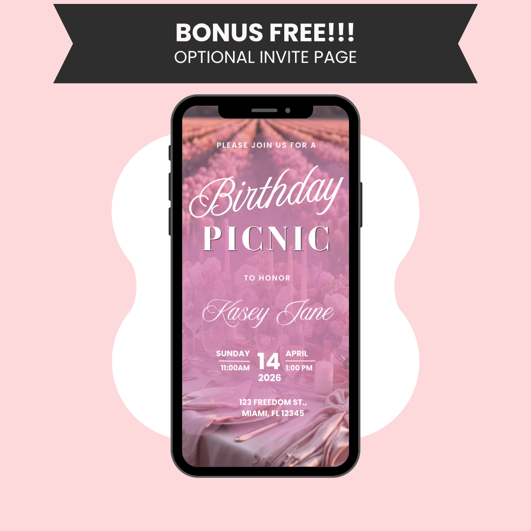 Animated Picnic Birthday Invitation