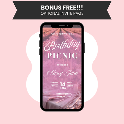Animated Picnic Birthday Invitation