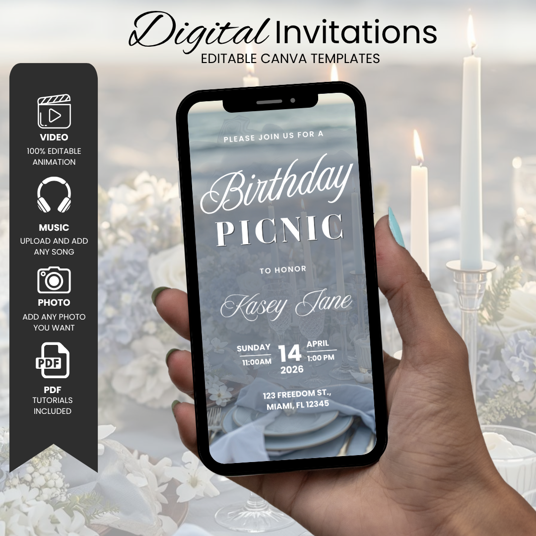 Animated Picnic Birthday Invitation