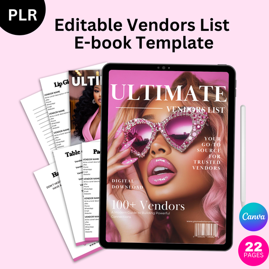 Blank Vendors List eBook Template
