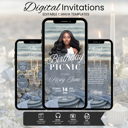 Animated Picnic Birthday Invitation