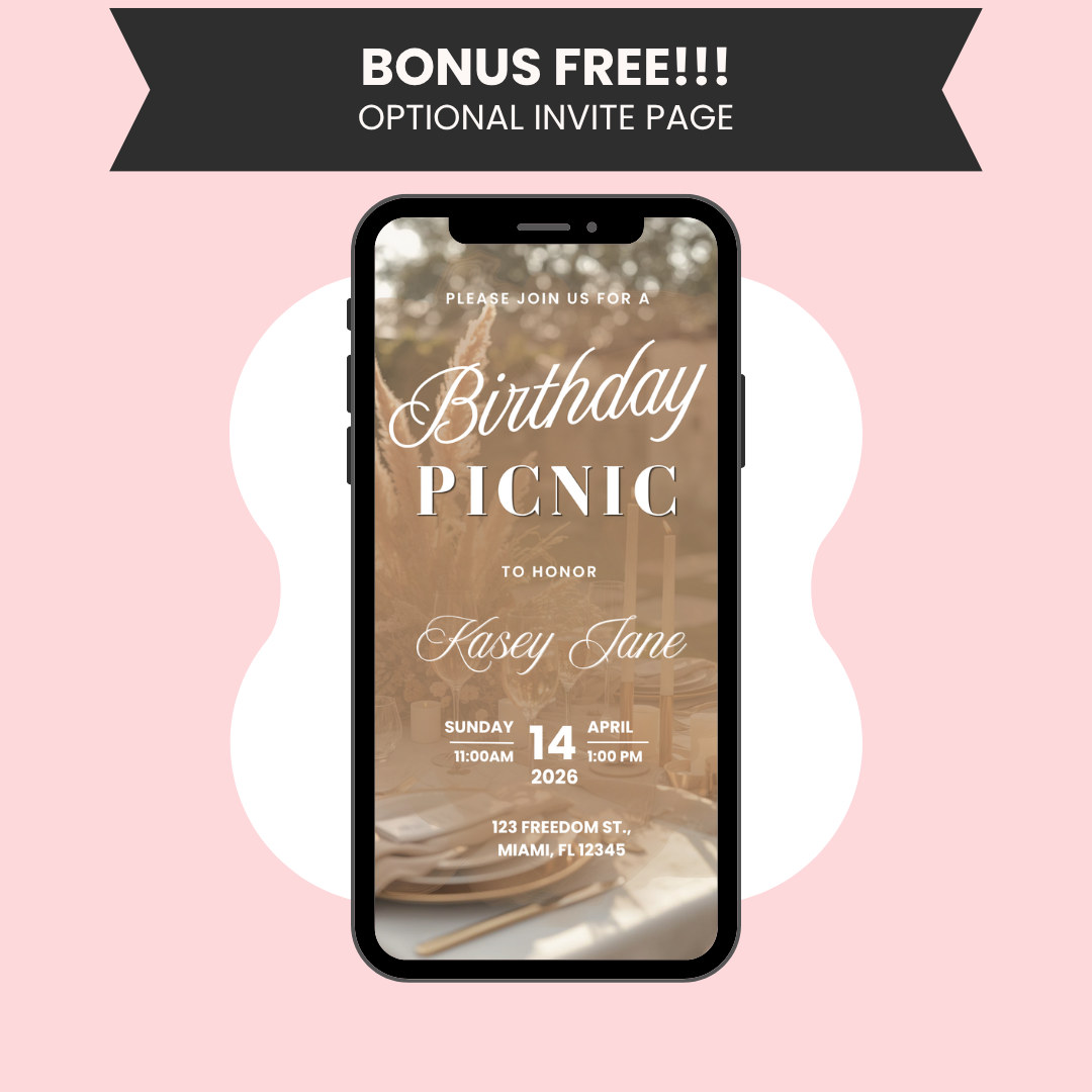Animated Picnic Birthday Invitation