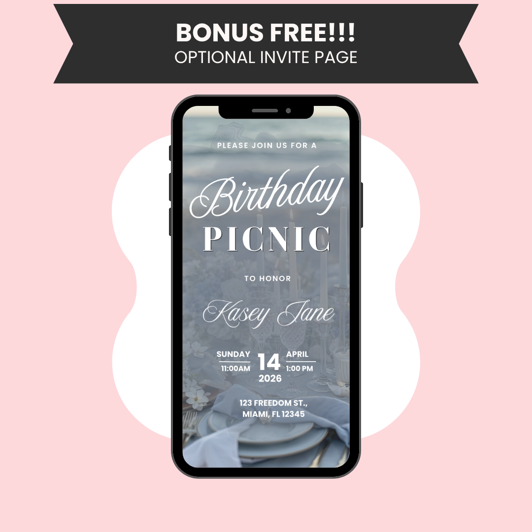 Animated Picnic Birthday Invitation