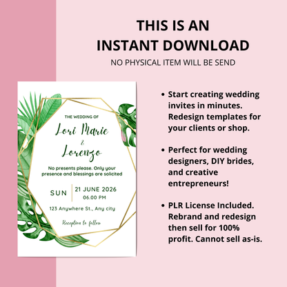 Floral Wedding Invitation Bundle Template