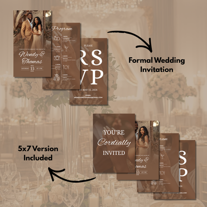 Neutral Wedding Invitation Suite Bundle