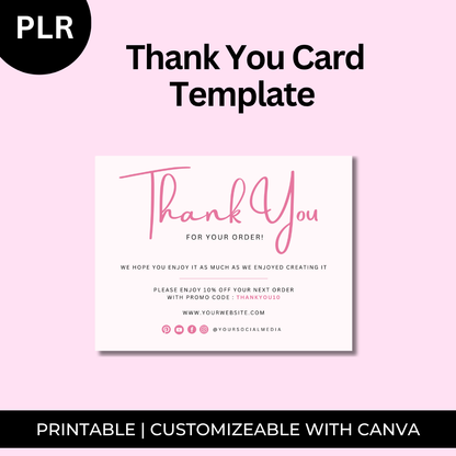 Editable Thank You Card Template