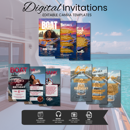 Boat Party Invitation Bundle